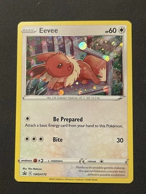 Eevee SWSH175 Sword Shield Promo Cosmos Holo Pokemon Card Swirl - Image 1 of 2