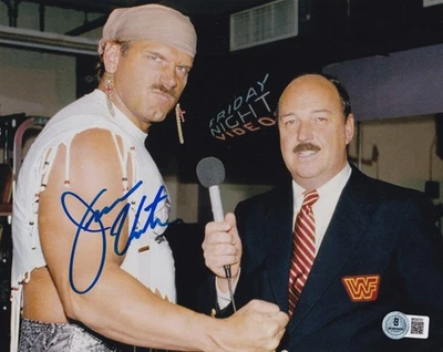 Jesse Ventura Signed 8x10 Photo BAS COA WWE Picture w/ Mean Gene Okerlund Auto A - Image 1 of 4