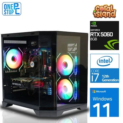 Gaming PC Intel i7 12700KF 64GB DDR4 RAM 2TB M.2 8GB NVIDIA RTX 5060 Windows 11 - Image 1 of 4