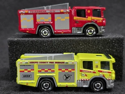 Matchbox MBX Rescue Scania P 360 Fire Engine Variation Lot - Red & Yellow - Image 1 of 4