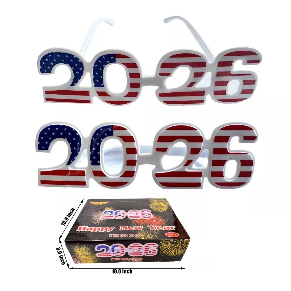 Lote de 12 piezas 2026 Gafas Fiesta Año Nuevo EE. UU. Clase de 2026 Graduación 99 Foto 1 de 1