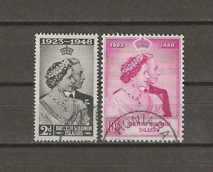 Islas Salomón Británicas 1949 SG 75/76 USADO - Imagen 1 de 1