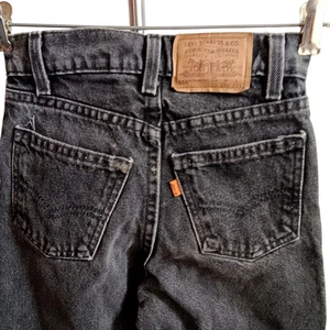 Vintage Jungen 24x26 Denim Jeans Slim 11 Levis 550 Relaxed Fit Schwarz Orange Tab - Bild 1 von 6