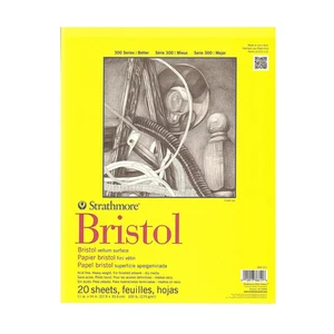 Strathmore 300 Series Bristol Paper Pad, Vellum, Tape Bound, 11X14 Inches, 20... - Picture 1 of 12