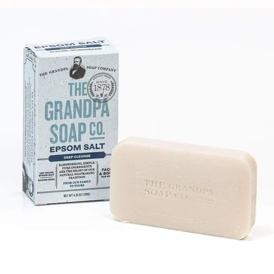 Jabón en barra de limpieza profunda The Grandpa Soap Company Epsom Salt Soda paquete de 3 4,25 OZ Foto 1 de 3