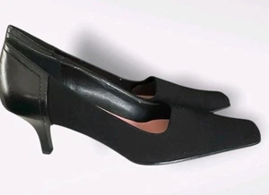 Joan & David Circa 365 Comfort Women Leather & Microfiber Black Pump Heel Sz 8.5 - Picture 1 of 7