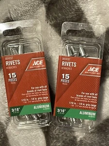 Menge (2) Nieten ACE 2014157 3/16" Durchmesser Aluminium 15 Stck. Neu - Bild 1 von 4