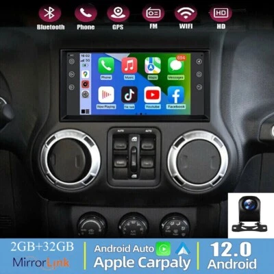 Para Jeep Wrangler 2007-2017 Coche Estéreo Apple CarPlay Android 12 Radio GPS Navegación Foto 1 de 4