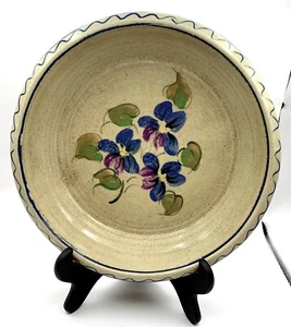 Piatto torta Quiche in gres piatto profondo crostata dipinto a mano 9,75” vintage CottageCore - Foto 1 di 4