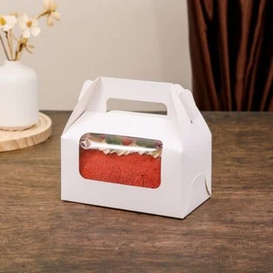 20pcs Kraft Paper Gift Boxes with Window Takeaway Boxes Commercial - Picture 1 of 12