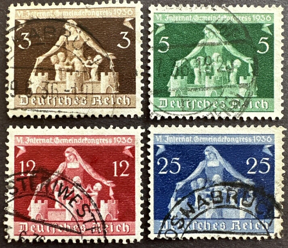 Germany 1936 Scott # 473-476 Set of 4 Used, 6th Cong. of Municipalities - Image 1 of 1