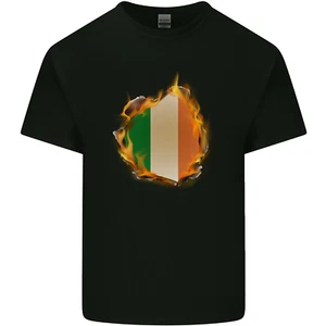 The Irish Tricolour Flag Fire Ireland Kids T-Shirt Childrens - Picture 1 of 13