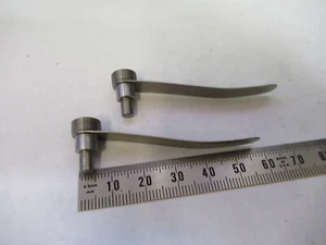 ANTIQUE BAUSCH LOMB PAIR CLIPS STAGE MICROSCOPE PART AS PICTURED X2-A-20 - Picture 1 of 5
