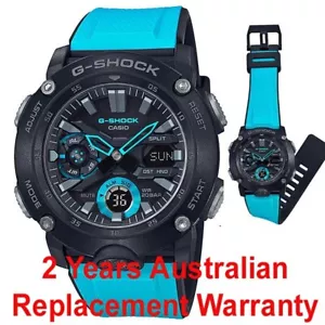 CASIO G-SHOCK CARBON CORE GUARD GA2000-1A2 GA-2000-1A2DR BLUE x BLACK MEN WATCH - Picture 1 of 12