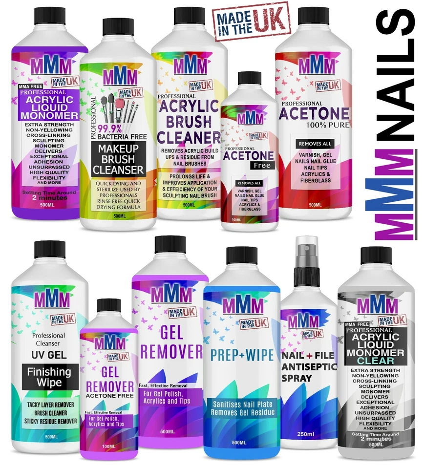 MMM 100 % PURE NAGEL PREMIUM BESTE QUALITÄT ACETON, MONOMER, PRÄP & GEL ENTFERNER UK - Bild 1 von 1