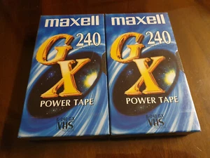 2X NEW & SEALED VHS VIDEOCASSETTE MAXELL 240 GX POWER TAPE E-240 GX - Picture 1 of 1
