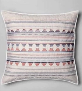 Opalhouse Coral Woven Jacquard Fringe Sham, Euro New w/o Tags - Picture 1 of 1