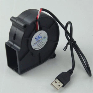 2 pz DC 5 V silenziosa ventola soffiatore USB 75 mm x 30 mm manica ventola di raffreddamento portatile - Foto 1 di 9
