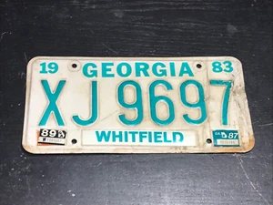 Vintage 1983 Geórgia Nummernschild Whitfield County XJ9697 1989 & 1987 Aufkleber - Bild 1 von 1