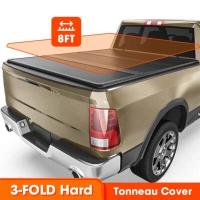 Cubierta rígida Tonneau de 8 ft 3 pliegues para camioneta Dodge Ram 1500 2500 3500 2003-2025 Foto 1 de 4