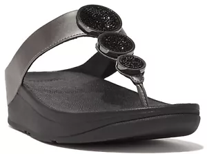 Sandalias de cuero para mujer Fitflop Halo vacaciones de verano glamour zapatos Reino Unido 4-8 - Imagen 1 de 5