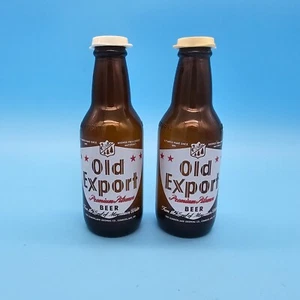 VTG Old Export Beer Bottle Painted Label w/ Shaker Cap SET of 2 - Picture 1 of 6