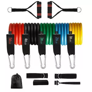 1 Set X 13Pc Yoga Resistance Band Home Workout Set With Handles - Picture 1 of 6