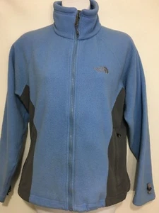 The North Face Womens S Light Blue Gray Panels Fleece Zip-Front Liner Jacket - Picture 1 of 5