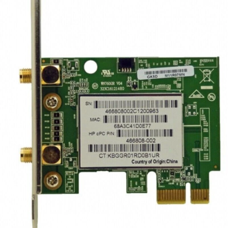 HP WL-LAN 802.11 B/G/N PCI-E adat. wireless no antenna 466808-002 serie 8000 - Immagine 1 di 1