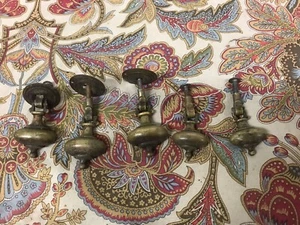 5 ANTIQUE VTG BRASS TASSEL TEARDROP DRAWER PULLS GENIE LAMP? 1226 LARGE SMALL - Picture 1 of 7