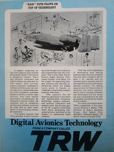 8/1977 PUB TRW DAIS AIR FORCE DIGITAL AVIONIK FAIRCHILD A-10 ORIGINAL ANZEIGE - Bild 1 von 1