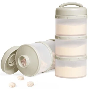 Stackable Formula Dispenser Portable Milk Powder Container, 2 Pack, Warm Grey - Picture 1 of 7