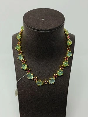 Collar de turmalina y piedra lunar de 124,28 quilates de oro amarillo de 18 quilates y 15,12 quilates Foto 1 de 4