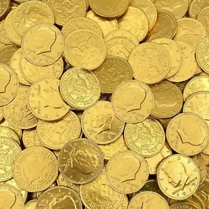 Goldmünzen Milchschokolade Süßigkeiten | 1,5 Pfund Beutel, 130 Stück - Bild 1 von 7