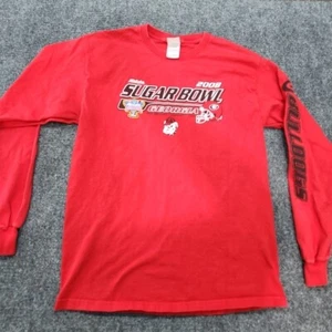 Georgia Bulldogs UGA 2008 Sugar Bowl New Orleans Tee Men L Red L/S Front Print - Picture 1 of 17