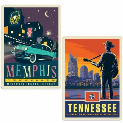 Memphis Tennessee Historic Beale Street Sticker Set of 2 Decals - Image 1 of 2