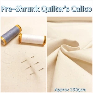 Pre-Shrunk Quilters Calico Natural Flecked 100% Cotton Fabric Material Per Metre - Picture 1 of 4