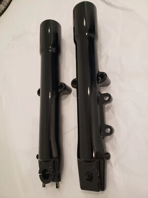 HARLEY DAVIDSON SOFTAIL FATBOY CASACO EM PÓ PRETO GARFO PERNAS INFERIORES 2000-2006 FABRICANTE DE EQUIPAMENTO ORIGINAL - Imagem 1 de 2