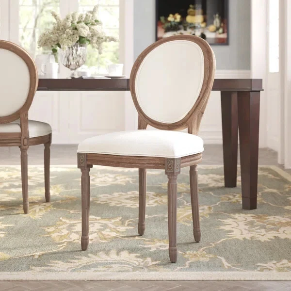 Emanate Vintage French Upholstered Fabric Dining Side Chair Beige - Modway - Image 1 of 1