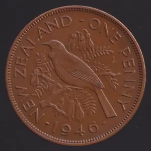 Nueva Zelanda 1946 Un centavo Jorge VI - casi sin circular - Imagen 1 de 3