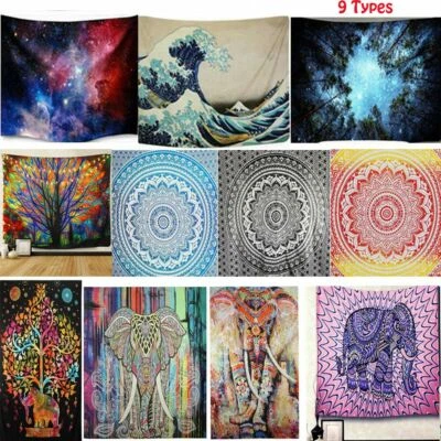 Psychedlic Mandala Wall Tapestry Hippie Flower Art Wall Hanging Blanket Decorate - Image 1 of 4