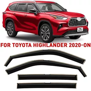 Rain Guards Vent Visors Shade for 20-25 Toyota Highlander SHATTERPROOF - Picture 1 of 8