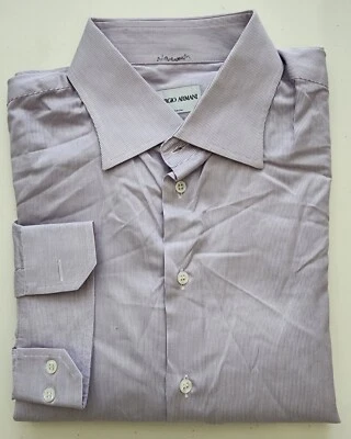 Giorgio Armani. Camisa de vestir a rayas para hombre. Hecho en Italia. 16,5 42 cm  Foto 1 de 4