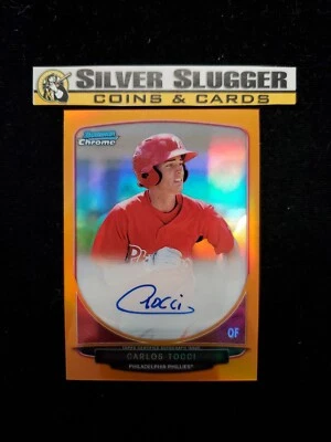 2013 Carlos Tocci Bowman Chrome Auto Orange /25! Philadelphia Phillies! - Image 1 of 2