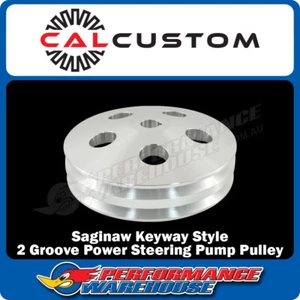 Aluminium Twin Groove GM Power Steering Pump Pulley Saginaw Keyway Style SBC BBC - Picture 1 of 3