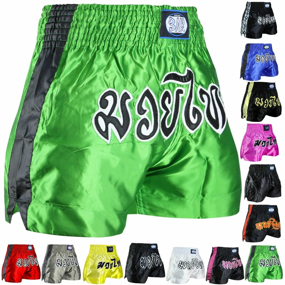 BAY® Thaiboxshorts Muay Thai Box Short Thaiboxen Kickboxhose XXS XS S M L XL XXL - Bild 1 von 1