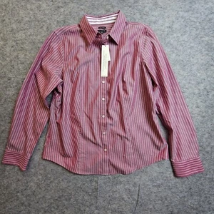Talbot’s Womens Sz 12 Oxford Long Sleeve Dress Shirt Striped Shirt - Picture 1 of 9