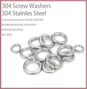 304 Stainless Steel Screw Washers Round Thickened Elastic Gasket & Spacer M2~M30 - Picture 1 of 29