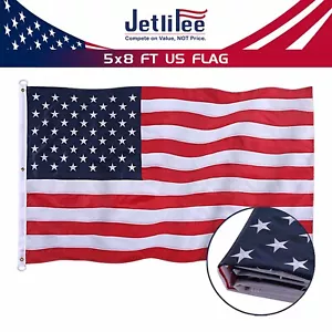Jetlifee 5x8 FT USA US bandiera americana resistente 210D poliestere doppio ricamo - Foto 1 di 12