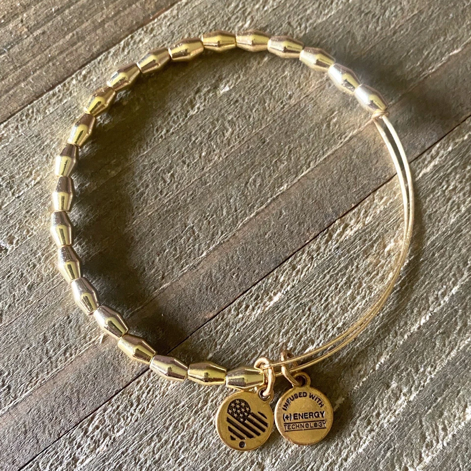 Alex Ani Gold Tone Beaded Bangle Bracelet US - Image 1 of 4